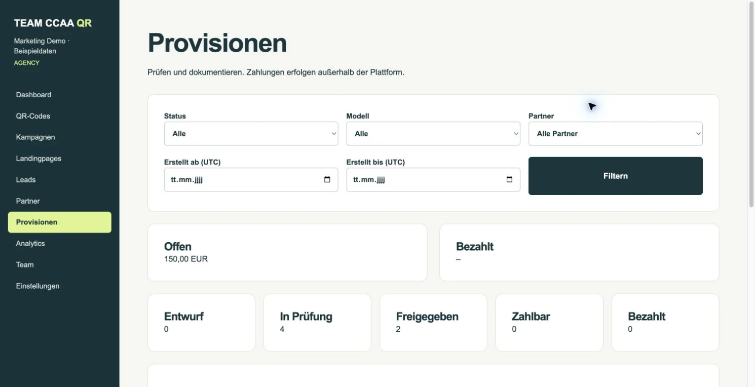 Echte App · fiktive Demodaten. Je nach Tarif und Kontostatus kann Ihre Ansicht abweichen.