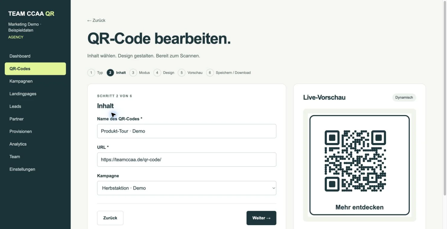 Echte App · fiktive Demodaten. Je nach Tarif und Kontostatus kann Ihre Ansicht abweichen.