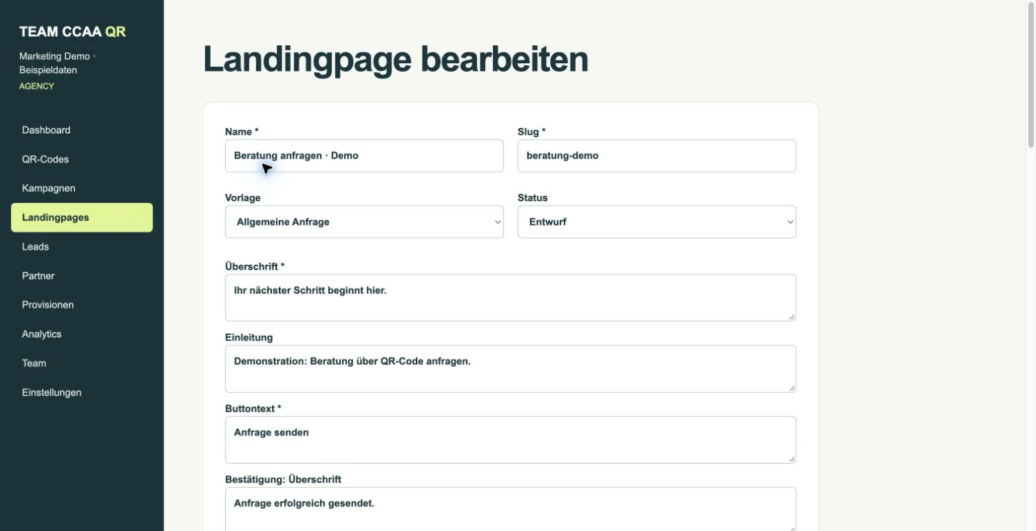 Echte App · fiktive Demodaten. Je nach Tarif und Kontostatus kann Ihre Ansicht abweichen.
