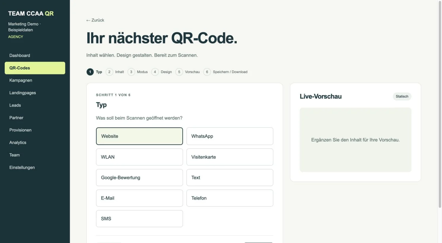 Echte App · fiktive Demodaten. Je nach Tarif und Kontostatus kann Ihre Ansicht abweichen.