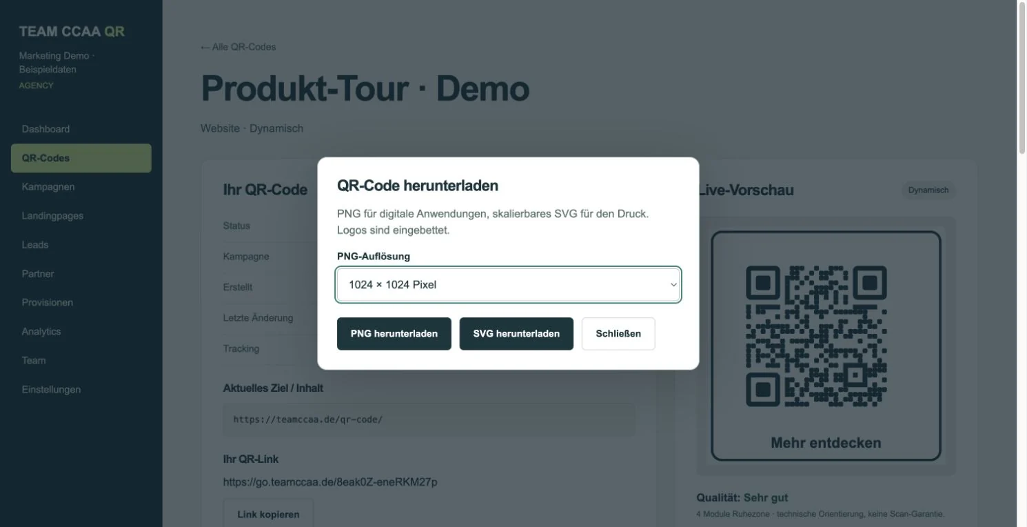 Echte App · fiktive Demodaten. Je nach Tarif und Kontostatus kann Ihre Ansicht abweichen.