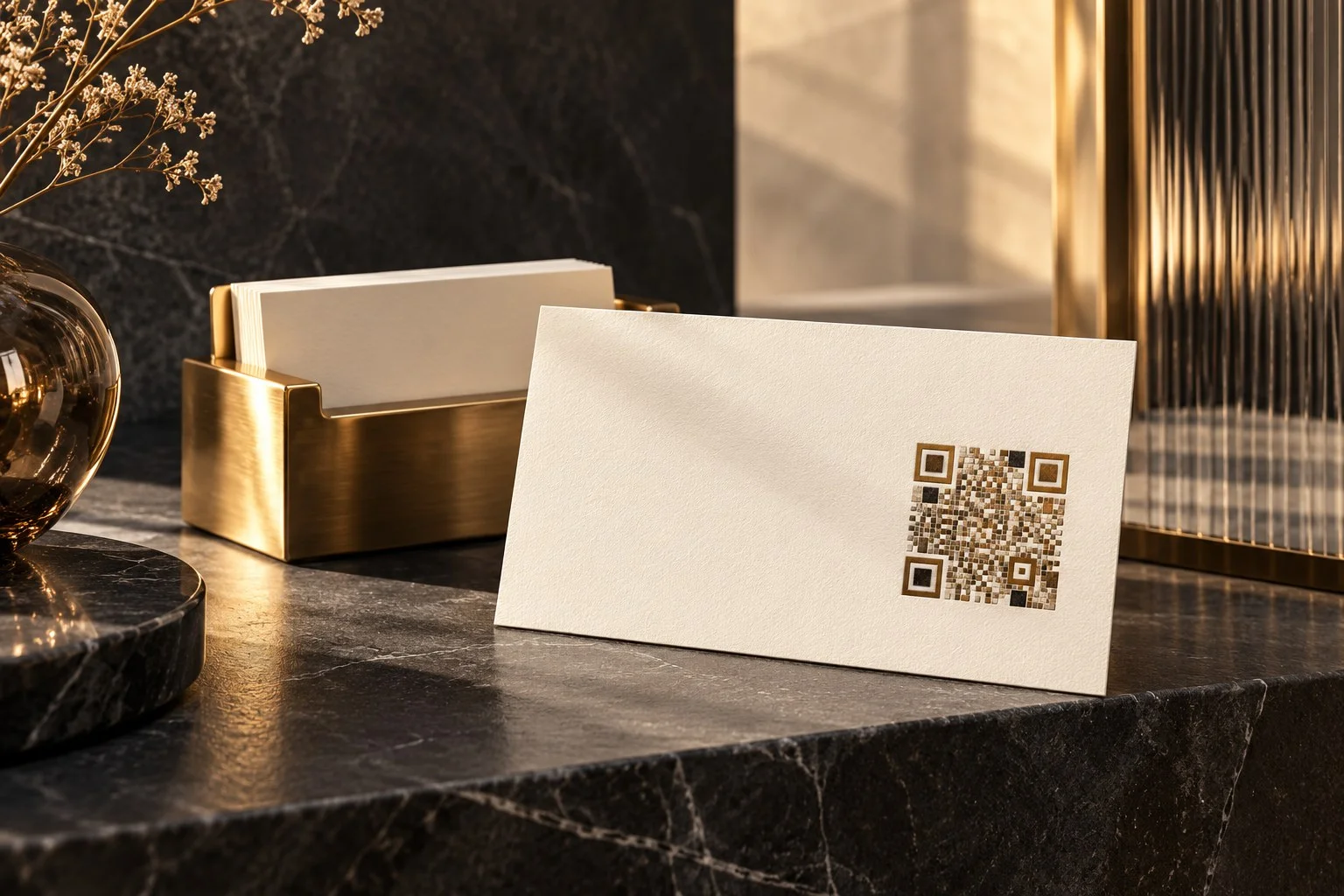 QR-Code auf Visitenkarten drucken – redaktionelles Symbolbild