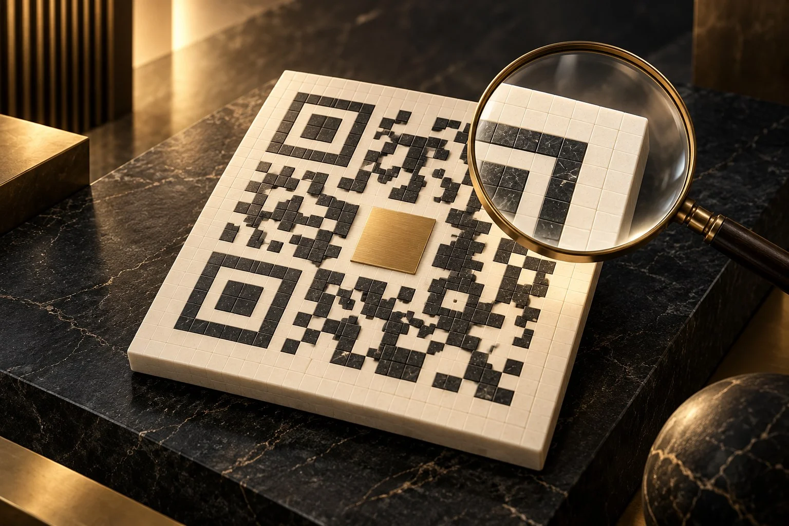 QR-Code mit Logo: Gestaltung vor dem Druck auf Lesbarkeit prüfen – redaktionelles Symbolbild